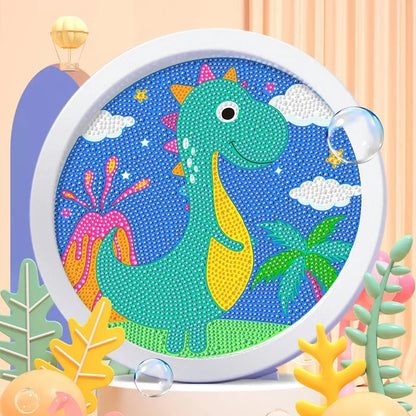 Round frame unicorn diamond painting kitten children's handmade dinosaur creative diamond stickers tiger diy point diamond paint ALPENZO