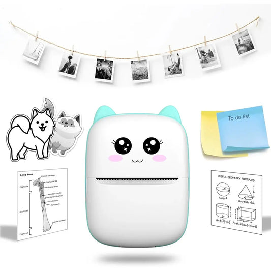 Mini-printer, Thermal Printer Ink-free Portable Sticker Printer Compatible with IOS and Android, Wireless Photo Printing Tags - ALPENZO