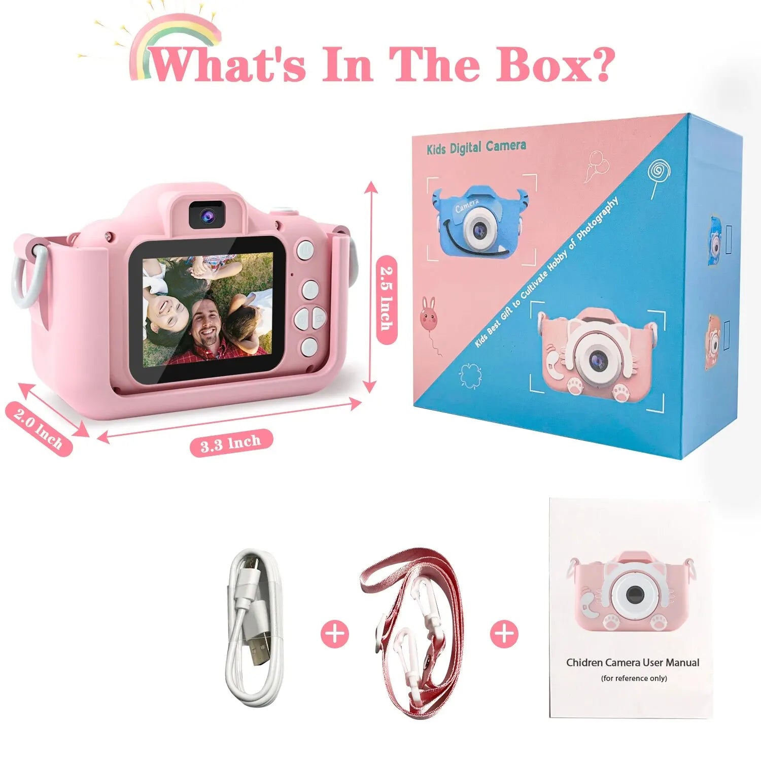 Children Camera 1080P HD Toddler Digital Video Camera 2.0-inch Kids Camera with Silicone Cases Toys for Christmas Birthday Gifts ALPENZO