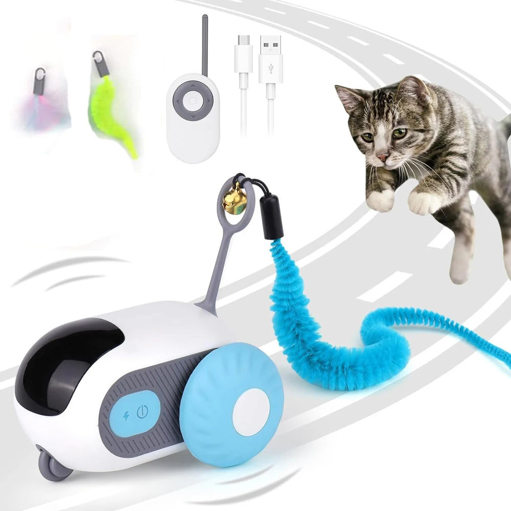 Smart Cat Toy 2 Modes Automatic Moving Remote Controlled Toy Car for Cats Dogs Interactive Playing Kitten Training Pet Supplies - ALPENZO