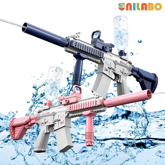 Unilabo M416 Electric Water Gun - Battery Powered With External Water Bottle Attachment - Perfect For Kids & Adults Outdoor Fun ALPENZO