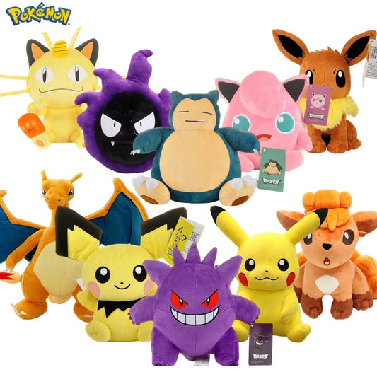POKEMON Original Plush Toy Gengar Pikachu Charizard Genuine Plush Doll Soft Kawaii Cute Cartoon Piplup Toys for Kids Gift ALPENZO
