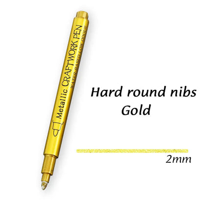 1/2Pcs Brush Metallic Marker Pens Gold Silver Permanent Art Markers Crafts Scrapbooking Painting Stationery School Supplies ALPENZO