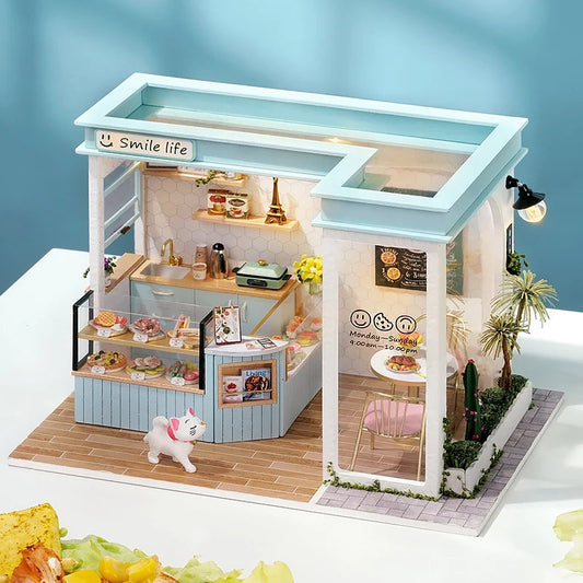 Wooden Miniature Doll House DIY Small House Kit 3D Puzzle Assemble Building Model Home Bedroom Decoration With Furniture Gifts ALPENZO