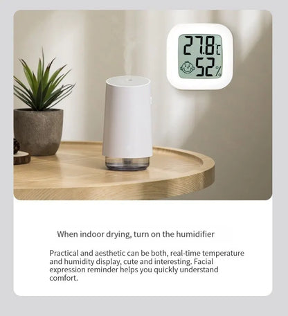 Humidity sensor, indoor thermometer, hygrometer, temperature and humidity monitor, with LCD display screen, displaying Celsius t - ALPENZO