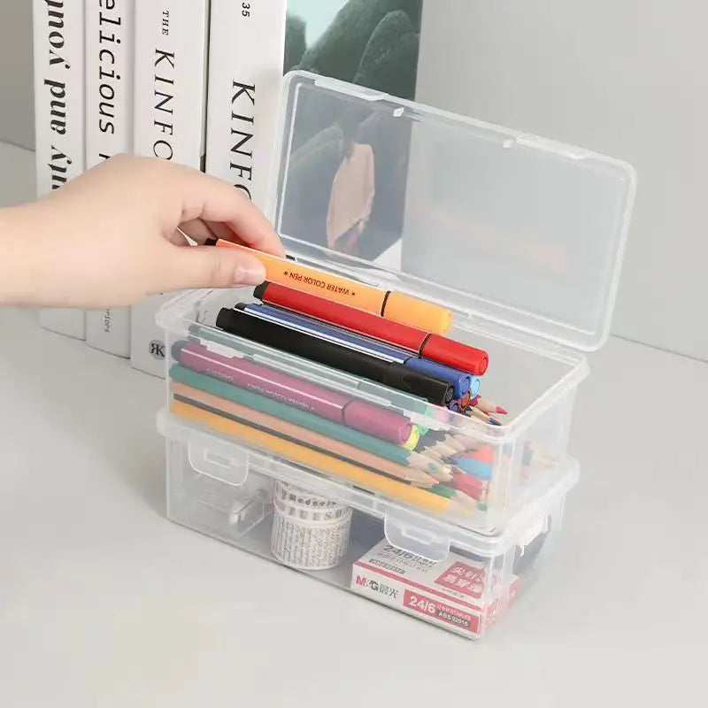 Large Capacity Transparent Stationery Case Pencil Storage Colour Pencil Storage Children's Crayon Painting Sketching Pencil Bag ALPENZO