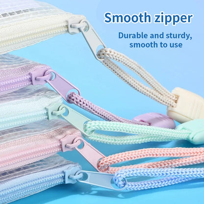 Zipper Mesh Bags A4/A5 Plastic Zipper Bags For Organizing Zipper Mesh Bags Waterproof Clear Travel Bags Office Supplies Document ALPENZO