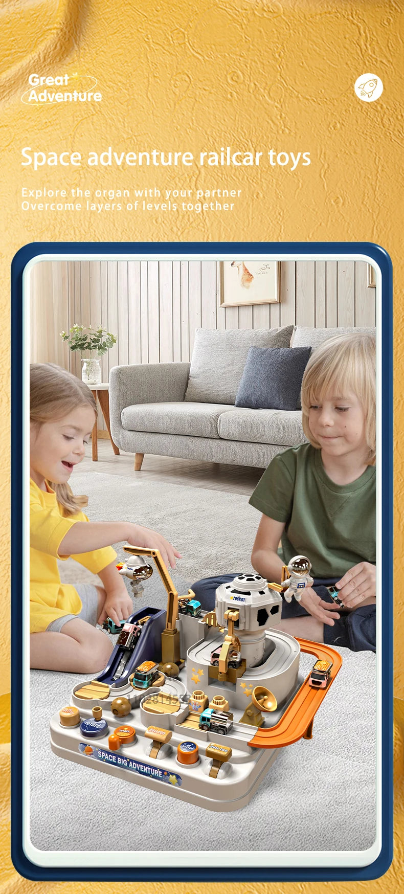 Racing Rail Car Model Space Aerospace Animals Educational Toys Children Train Track Adventure Brain Mechanical Interactive Game ALPENZO