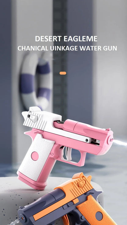 Hot Mini Desert Eagle Mechanical Continuous Firing Water Gun Shooting Game Summer Outdoor Beach Toy Gun for Children Boys Gifts ALPENZO