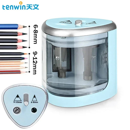 Tenwin New Two-hole Electric Automatic Pencil Sharpener Switch Pencil Sharpener Home Office School Supplies Stationery Art ALPENZO