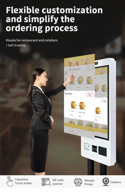 TouchWo 15.6 21.5 23.8 Inch Wall Mount Touch Screen AIO Computer Touchscreen Self Service Checkout Ordering Ticket Payment Kiosk - ALPENZO