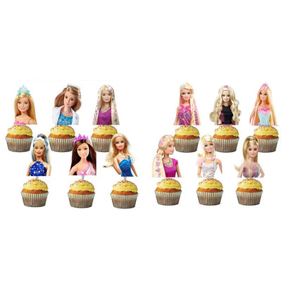 Barbie Birthday Party Supplies Pink Girl Disposable Tableware Banner Cupcake Topper Background Princess Balloons Gift Bag ALPENZO