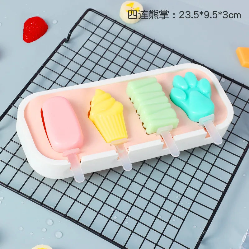 Popsicles Molds Kids Baby Cute Shapes Silicone Mini Popsicle Molds BPA Free Reusable Ice Cream Mold Popsicle Maker Homemade Set ALPENZO