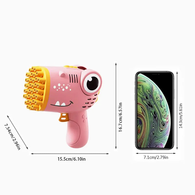 40 Hole Dinosaur Bubble Handheld Bubble Machine, Electric Bubble Gun Outdoor Wedding Party Toy(without Bubble Water) ALPENZO
