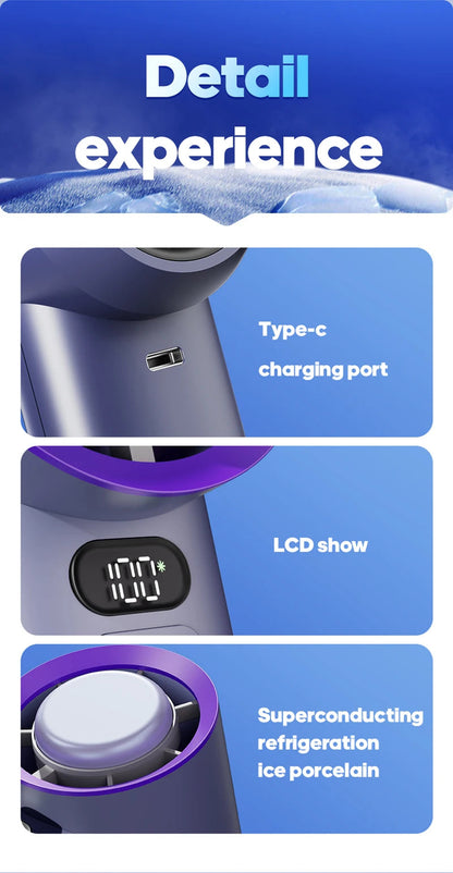 KINSCOTER Portable Handheld Turbo Fan 100 Wind Speeds Adjustable Mini Personal Fan Battery Operated Electric Eyelash Fan ALPENZO