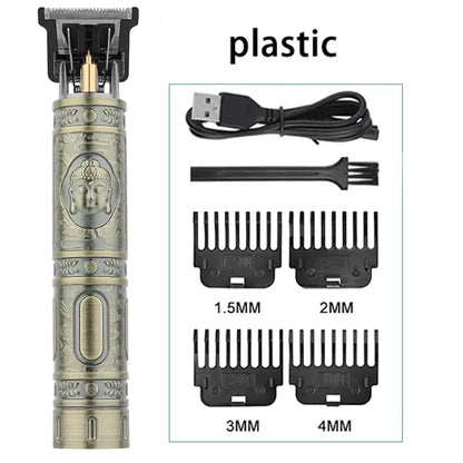 Vintage T9 Electric Hair Cutting Machine Hair Clipper Professional Men Shaver Rechargeable Barber Trimmer for Men Dragon Buddha - ALPENZO