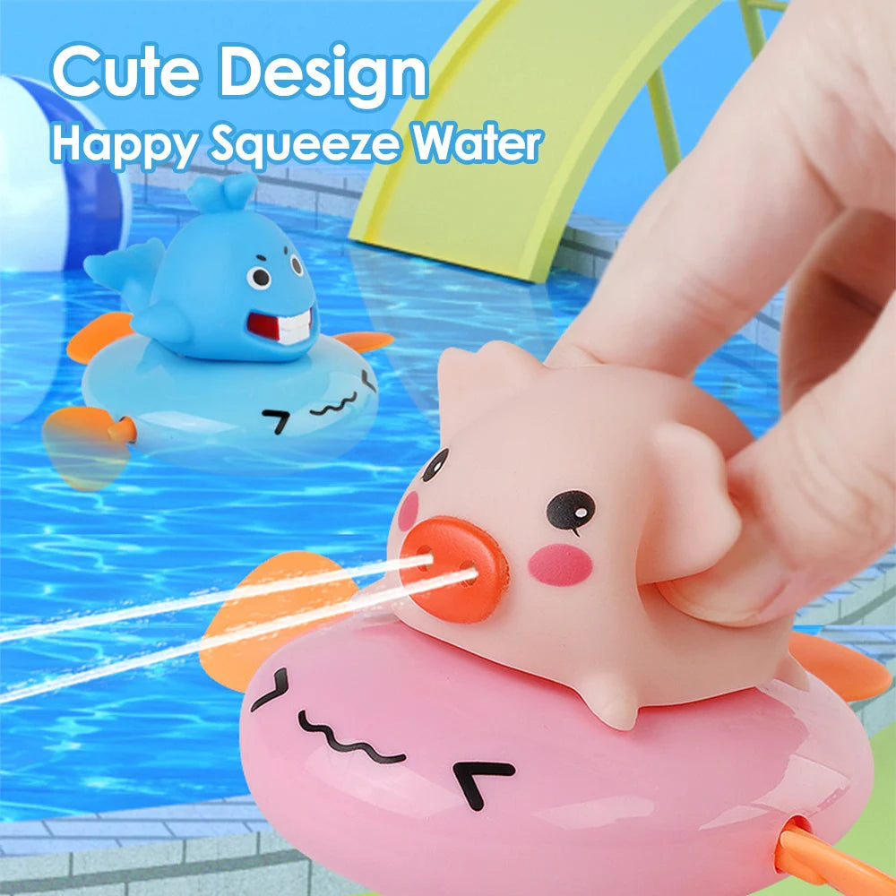 Baby Bath Toy, Bathing Cute Ducks, piglets cows Swimming Water Spraying Clouds Shower Bath Toy For Kids Water Playing Toy ALPENZO