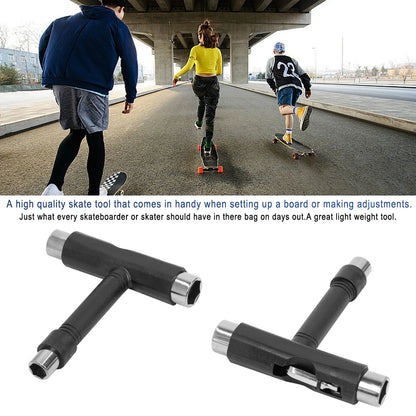 T Shape Wrench Skateboard Professional T Type Allen Key Black Longboard Skateboard Tools Board Roller Skate Wrench Tools Parts