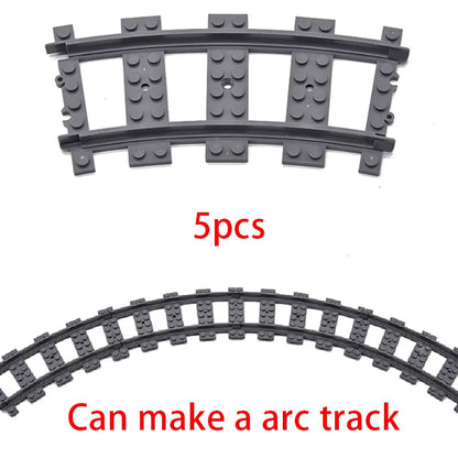 MOC City Train Rail Crossing Flexible Tracks Forked Straight Curved Rails Switch Building Block Bricks Creative DIY Toys ALPENZO