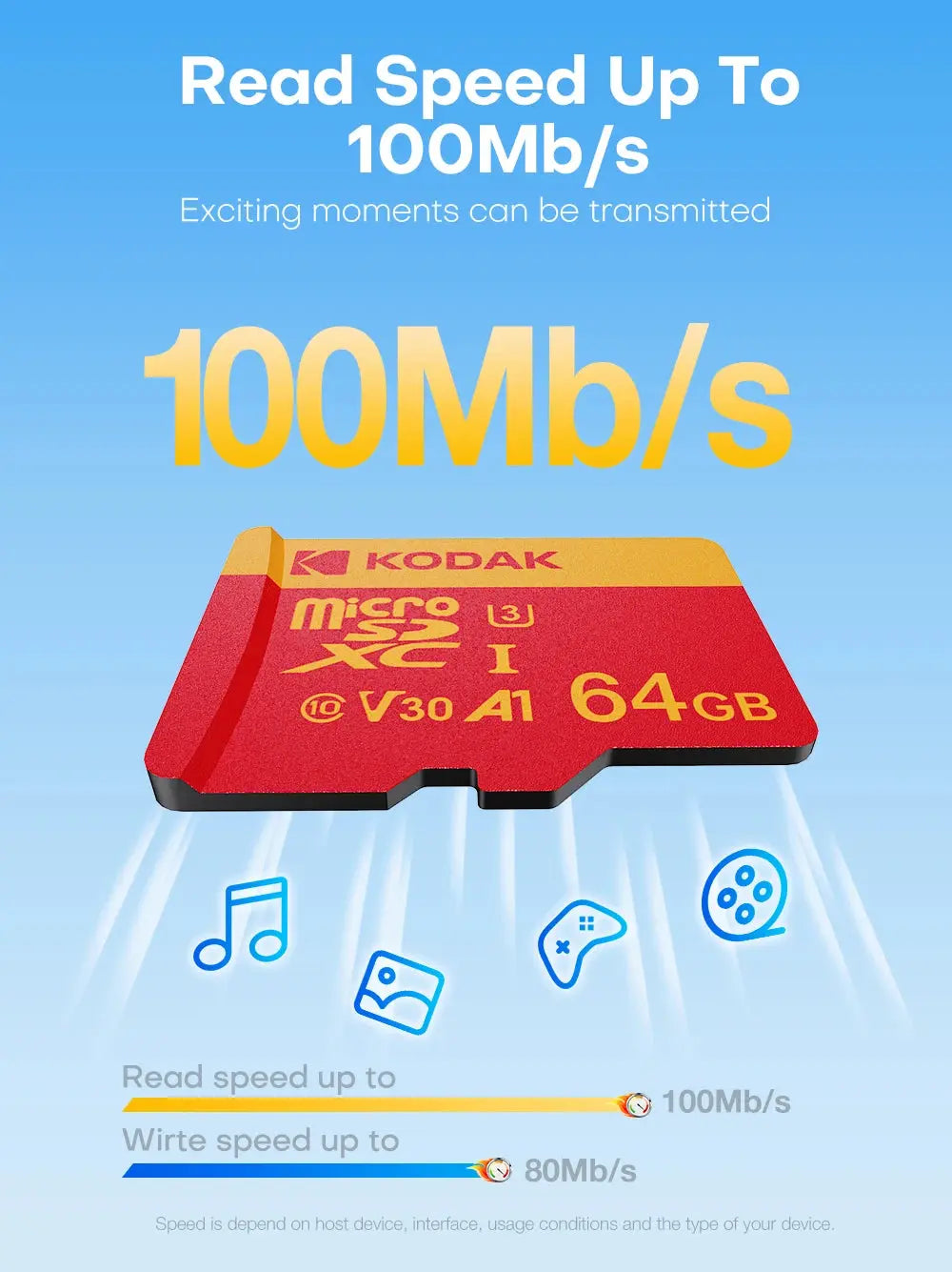 KODAK MicroSD Card Memory Card 32GB 64GB Special For Driving Recorder 128GB 4K High Speed Flash Memory TF Flash Cards for Camera - ALPENZO