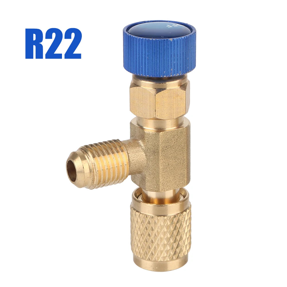 1/4 " Air Conditioning Refrigerant Valve R22 R410 AC Valve 1pc Air Conditioning Repair and Fluoride Filler Joint Safety Adapter - ALPENZO