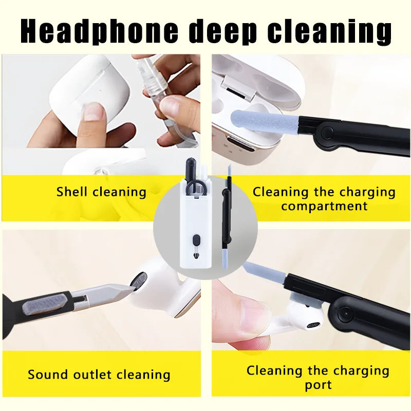 7-in-1 Computer Keyboard Cleaner Brush Screen cleaning Spray Bottle Set Earphones Cleaning Pen Cleaning Tools Keycap Puller ALPENZO