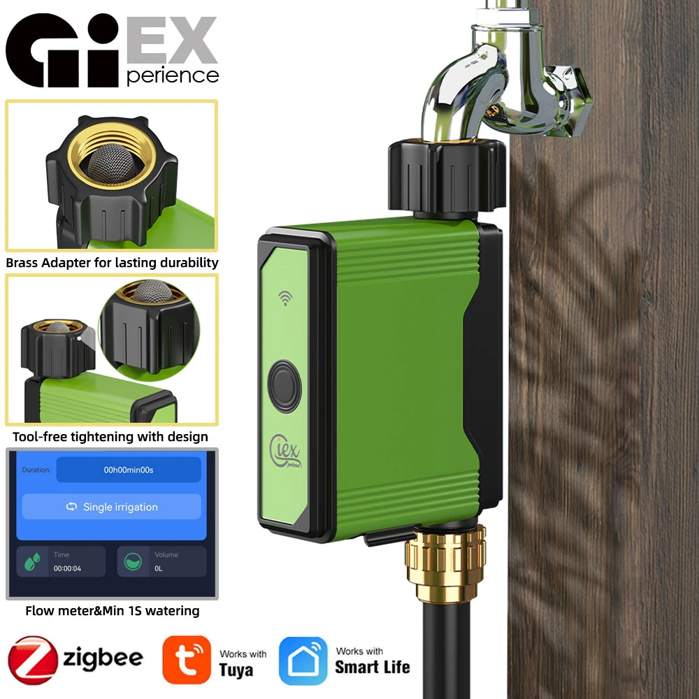 ZIGBEE WIFI Garden Watering Timer Smart Sprinkler Drip Irrigation System Built-in Water Flow Recorder Controller TUYA - ALPENZO