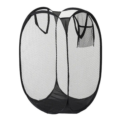 Folding Dirty Laundry Sorting Basket Washing Frame Bathroom Cloth Mesh Storage Bag Frame Bucket Laundry Organizers Storage Pouch - ALPENZO
