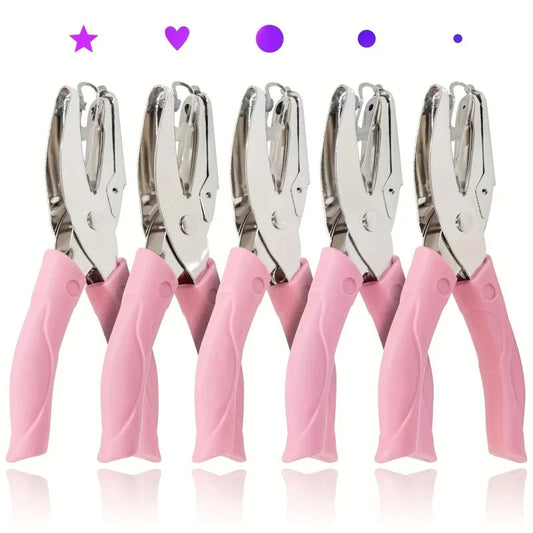 1PC Cute Metal Handheld Paper Punch Scrapbooking Clothes Single Hole Punches Star Heart Circle Hole DIY Craft Shape Cutter ALPENZO