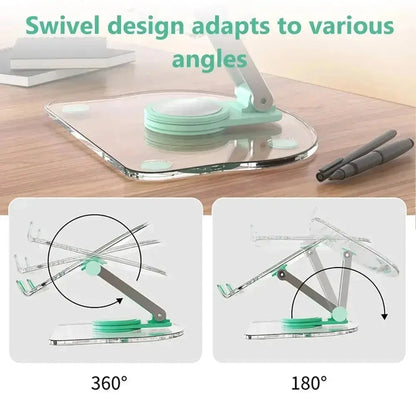Transparent Rotating Stand Acrylic Plate Desktop Mobile Phone Tablet Universal Live Folding Adjustment Computer Support Stand - ALPENZO