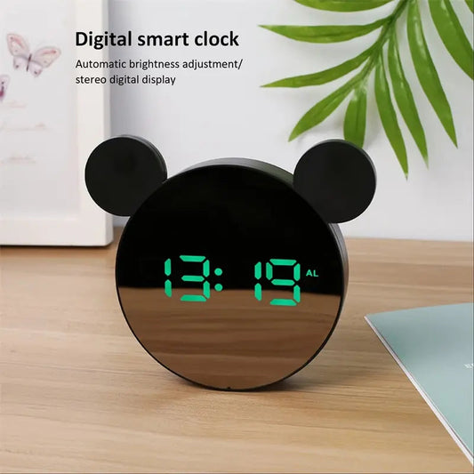 1 Set Mini Mouse Electronic Gift Clock Bedside Decoration Shipped with USB Charging Cable Snooze Digital Alarm Clock LED Clock ALPENZO