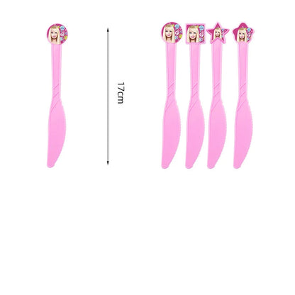 Barbie Birthday Party Supplies Pink Girl Disposable Tableware Banner Cupcake Topper Background Princess Balloons Gift Bag ALPENZO