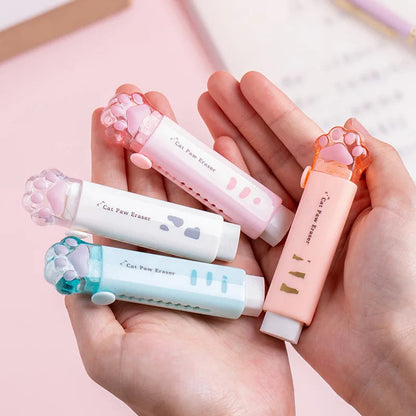 Kawaii Retractable Eraser Cute Cat Korean Stationery Rubber Drawing Erasers Children's school supplies Office ALPENZO