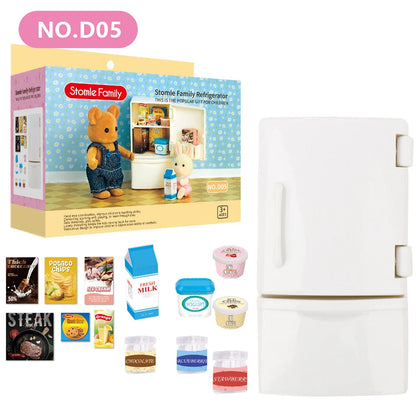 1:12 Miniature Furniture Forest Family Kitchen Toy Dining Table Dollhouse Accessories Bathroom Pretend Play For Girl Gifts Toys ALPENZO