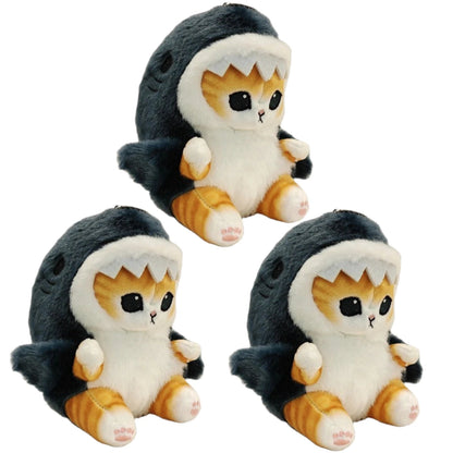 Hot Cute Shark Cat Fried Shrimp Cat Plush Doll Pendant Doll Beautiful Room Car Bag Decoration Pendant Opening Holiday Gift 12cm ALPENZO