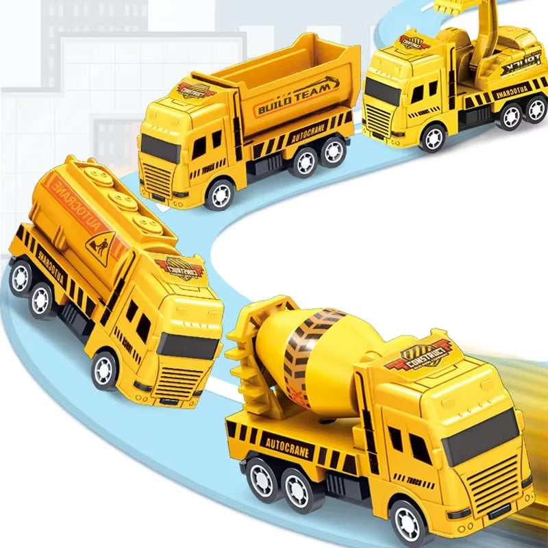 1 Pc Educational Cars Children Kid Pull Back Toy Warrior Engineering Vehicle Model Four Mini Cars ALPENZO