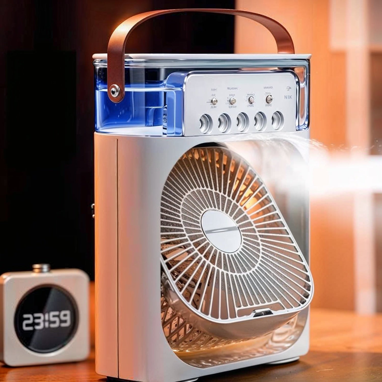 Alpenzo™ 3-in-1 Mini Air Cooler – Portable AC Fan, LED Night Light & Humidifier for Instant Cooling | Perfect for Home, Office & Travel ALPENZO