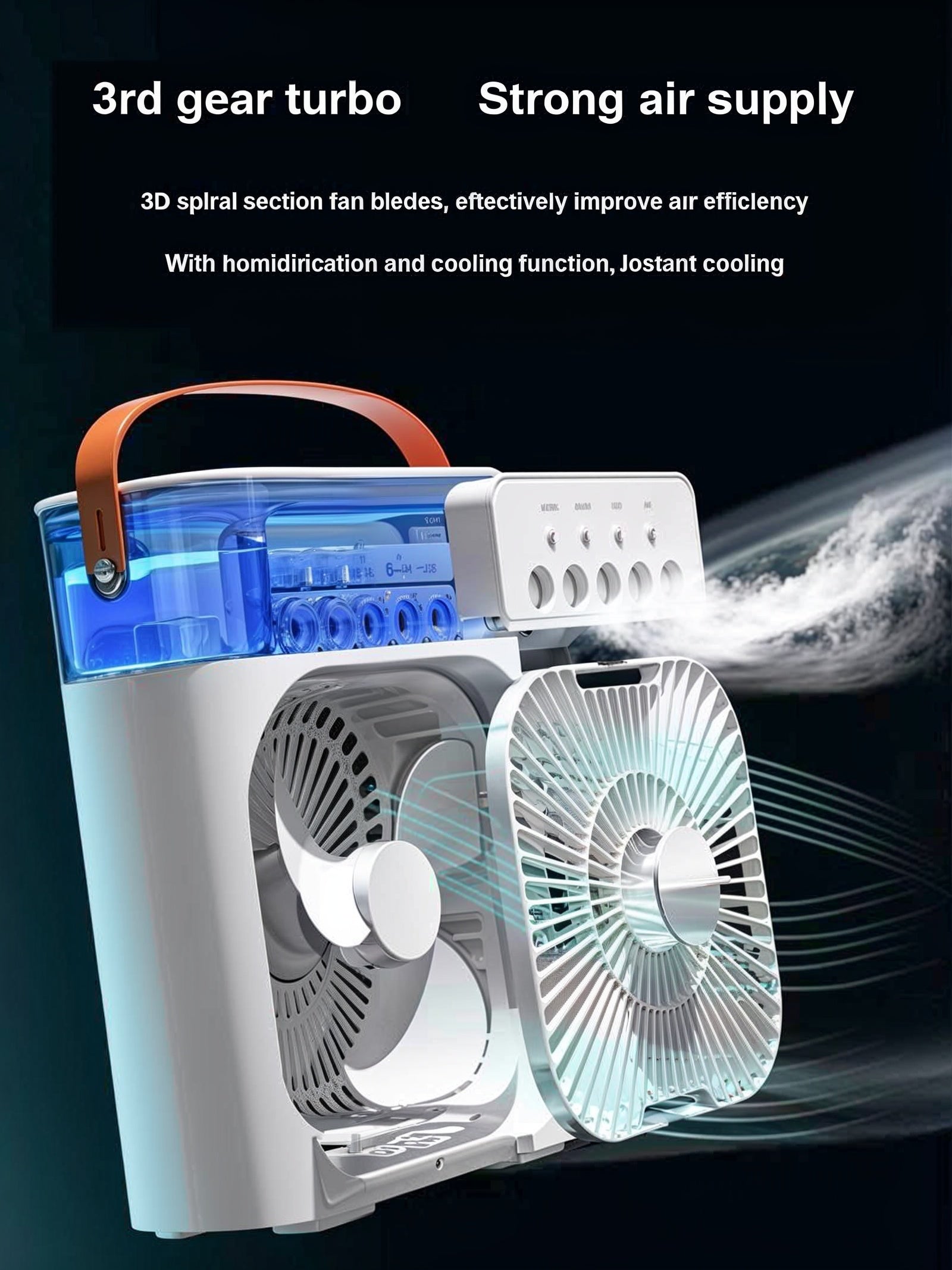 Alpenzo™ 3-in-1 Mini Air Cooler – Portable AC Fan, LED Night Light & Humidifier for Instant Cooling | Perfect for Home, Office & Travel ALPENZO